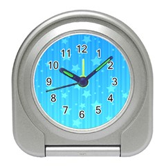 Star Blue Sky Space Line Vertical Light Travel Alarm Clocks by Mariart