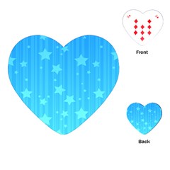 Star Blue Sky Space Line Vertical Light Playing Cards (heart)  by Mariart