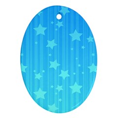 Star Blue Sky Space Line Vertical Light Oval Ornament (two Sides)