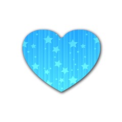 Star Blue Sky Space Line Vertical Light Heart Coaster (4 Pack)  by Mariart