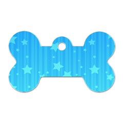 Star Blue Sky Space Line Vertical Light Dog Tag Bone (two Sides) by Mariart