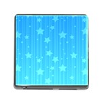 Star Blue Sky Space Line Vertical Light Memory Card Reader (Square) Front