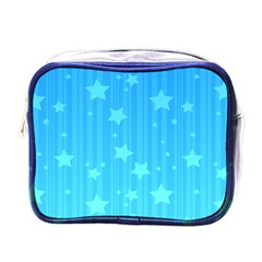 Star Blue Sky Space Line Vertical Light Mini Toiletries Bags