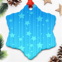 Star Blue Sky Space Line Vertical Light Snowflake Ornament (two Sides) by Mariart