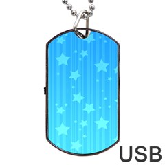 Star Blue Sky Space Line Vertical Light Dog Tag Usb Flash (two Sides) by Mariart