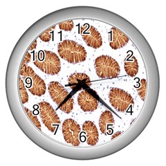 Formalin Paraffin Human Stomach Stained Bacteria Brown Wall Clocks (silver) 