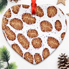 Formalin Paraffin Human Stomach Stained Bacteria Brown Heart Ornament (two Sides) by Mariart