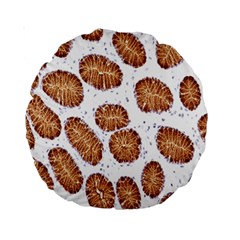 Formalin Paraffin Human Stomach Stained Bacteria Brown Standard 15  Premium Round Cushions by Mariart