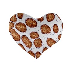 Formalin Paraffin Human Stomach Stained Bacteria Brown Standard 16  Premium Heart Shape Cushions