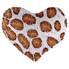 Formalin Paraffin Human Stomach Stained Bacteria Brown Large 19  Premium Heart Shape Cushions by Mariart