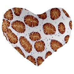 Formalin Paraffin Human Stomach Stained Bacteria Brown Large 19  Premium Flano Heart Shape Cushions by Mariart