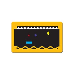 Bright Polka Wave Chevron Yellow Black Magnet (name Card) by Mariart