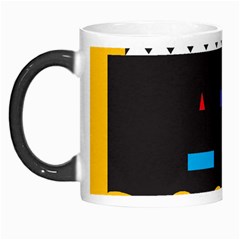 Bright Polka Wave Chevron Yellow Black Morph Mugs by Mariart