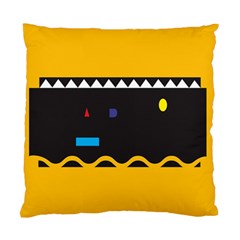 Bright Polka Wave Chevron Yellow Black Standard Cushion Case (two Sides) by Mariart