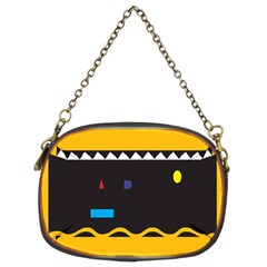 Bright Polka Wave Chevron Yellow Black Chain Purses (two Sides)  by Mariart