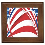 American Flag Star Blue Line Red White Framed Tiles Front