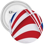 American Flag Star Blue Line Red White 3  Buttons Front