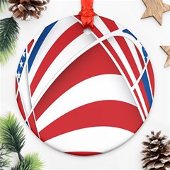 American Flag Star Blue Line Red White Ornament (round)