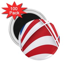 American Flag Star Blue Line Red White 2 25  Magnets (100 Pack) 