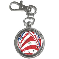 American Flag Star Blue Line Red White Key Chain Watches