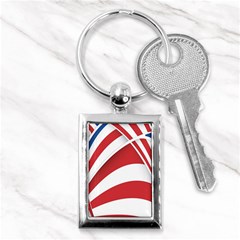 American Flag Star Blue Line Red White Key Chains (rectangle) 