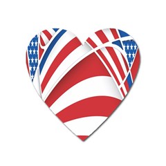 American Flag Star Blue Line Red White Heart Magnet