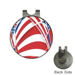 American Flag Star Blue Line Red White Hat Clips with Golf Markers Front