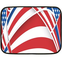 American Flag Star Blue Line Red White Fleece Blanket (mini) by Mariart