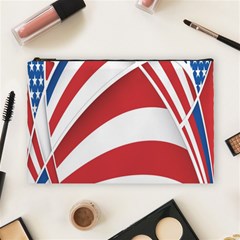 American Flag Star Blue Line Red White Cosmetic Bag (large)  by Mariart