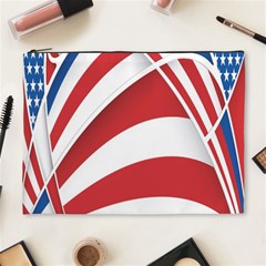 American Flag Star Blue Line Red White Cosmetic Bag (xl)