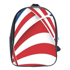 American Flag Star Blue Line Red White School Bags(large)  by Mariart