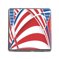 American Flag Star Blue Line Red White Memory Card Reader (square) by Mariart