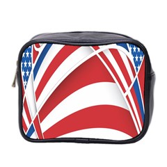 American Flag Star Blue Line Red White Mini Toiletries Bag 2-side by Mariart