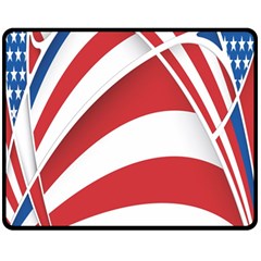 American Flag Star Blue Line Red White Fleece Blanket (medium) 