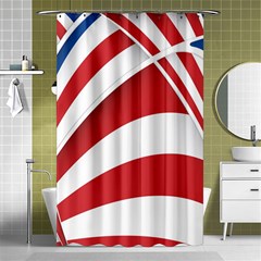 American Flag Star Blue Line Red White Shower Curtain 48  X 72  (small)  by Mariart