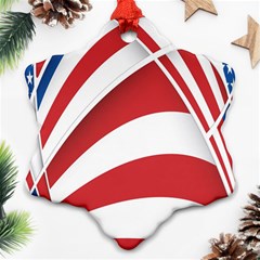 American Flag Star Blue Line Red White Ornament (snowflake) by Mariart