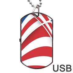 American Flag Star Blue Line Red White Dog Tag Usb Flash (one Side) by Mariart