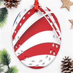 American Flag Star Blue Line Red White Ornament (oval Filigree) by Mariart