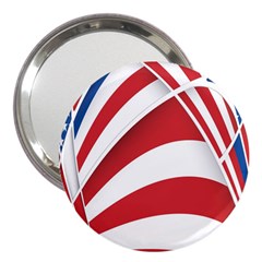 American Flag Star Blue Line Red White 3  Handbag Mirrors by Mariart