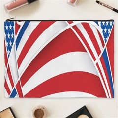 American Flag Star Blue Line Red White Cosmetic Bag (xxxl)  by Mariart