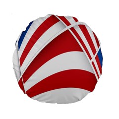 American Flag Star Blue Line Red White Standard 15  Premium Round Cushions by Mariart