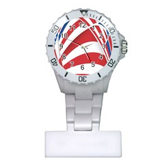 American Flag Star Blue Line Red White Plastic Nurses Watch by Mariart