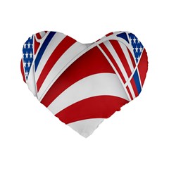 American Flag Star Blue Line Red White Standard 16  Premium Flano Heart Shape Cushions by Mariart