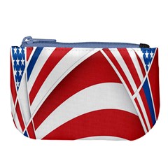 American Flag Star Blue Line Red White Large Coin Purse by Mariart