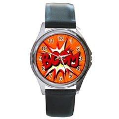 Boom Sale Orange Round Metal Watch