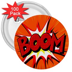 Boom Sale Orange 3  Buttons (100 Pack) 