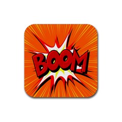 Boom Sale Orange Rubber Coaster (square)  by Mariart