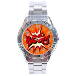 Boom Sale Orange Stainless Steel Analogue Watch Front