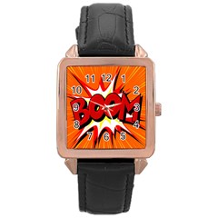 Boom Sale Orange Rose Gold Leather Watch  by Mariart