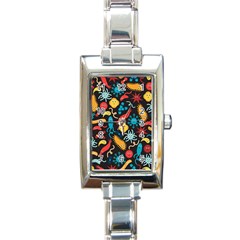 Worm Insect Bacteria Monster Rectangle Italian Charm Watch